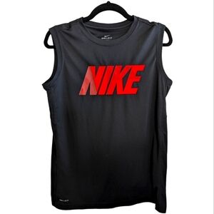 NIKE Legacy Dri-Fit Black w/Red Spellout Muscle Shirt Size XL EUC